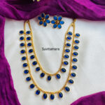 2 Layer Blue Kemp Stone Necklace