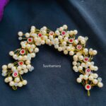 Pearl Crystal Red Stone Hair Accessory