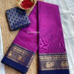 Purple Handloom Cotton Saree