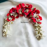 White Red Flower Artificial Flower Hair Accessory