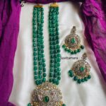 3 Layer Green Bead Victorian Diamond Haram