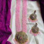 3 Layer Pink Bead Victorian Diamond Haram