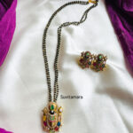 Navaratna Balaji Pendant Black Bead Mangalsutra