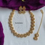 White Polki Kundan Necklace Set
