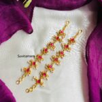 Jadau Kundan Ruby Pearl Ear Chains / Ear Maati