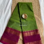 Green Purple Handloom Cotton Saree