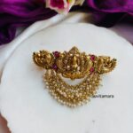 Antique Gold Lakshmi Pearl Layer Hair Clip