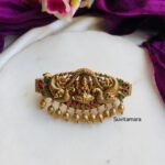 Antique Gold Lakshmi Gold Bead Hair Clip