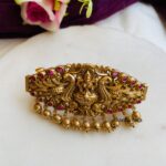 Antique Gold Lakshmi Ruby Kemp Hair Clip