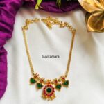 Kerala Style Gold Green Palakka Necklace