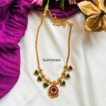 Kerala Style Green Palakka Pendant Necklace
