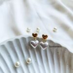 Gold Silver Heart Earrings