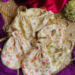 Floral Embroidered Potli Bag Return Gift (SET OF 6)