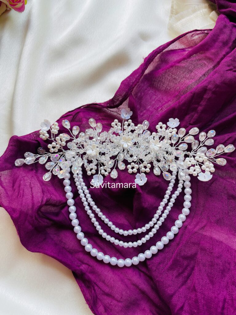 Crystal White Pearl Tiara Hair Accessory - Suvitamara