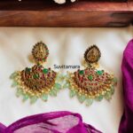 Lakshmi Ruby Green Chandbali Earrings