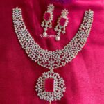Ruby White Floral Pendant CZ Necklace