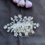 White Crystal Flower Hair Tiara