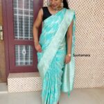 Blue Semi Benarasi Saree