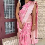 Pink Semi Benarasi Saree