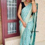 Blue Floral Soft Benarasi Saree