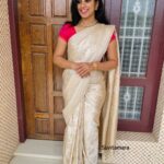 Ivory Soft Semi Benarasi Saree