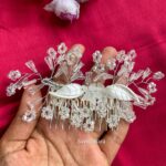 Crystal and Leaf Silver Color Bridal Tiara