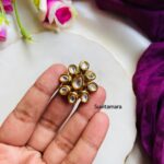 White Kundan Finger Ring