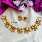 Lotus Motif Gold Necklace