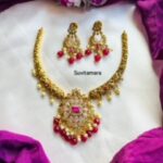 Ruby White AD Stone Hasli Necklace