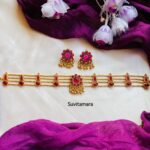 Floral Ruby Kemp Layer Choker