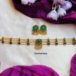 Floral Green Kemp Layer Choker