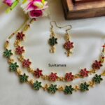 Flower Ruby Green Kemp Reversible Choker