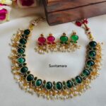 Ruby Reversible Green Necklace Set