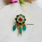 Green Jadau Kundan Hair Accessory