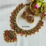 Peacock Coral Bead Antique Necklace