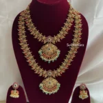 Antique Lakshmi Mango Coral Bead Semi Bridal Set