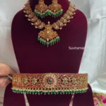 Precious Kemp Kundan Mango Semi Bridal Set