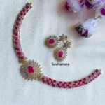 Ruby White CZ Stone Hasli Necklace