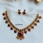 Ruby Enamel Palakka Necklace