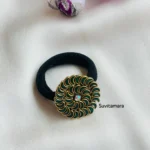 Green Kundan Stone Hair Band