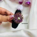 Floral Purple Kundan Hair Band