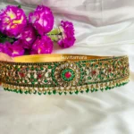 Real Kundan & Green Kemp Floral Hip Belt