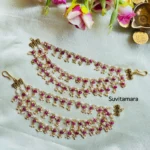 Pink Semi Precious Onyx Beads Ear Maati