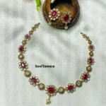 Ruby White AD Stone Necklace