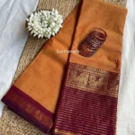 Mango Yellow Maroon Kanchi Cotton Saree