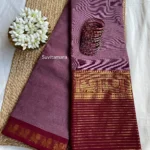 Onion Pink Maroon Kanchi Cotton Saree