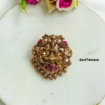 Lakshmi Floral Ruby Kemp Hair Accessory