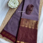 Violet Mauve Maroon Kanchi Cotton Saree