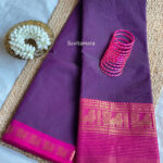 Violet Magenta Kanchi Cotton Saree