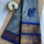 Grey Blue Kanchi Cotton Saree